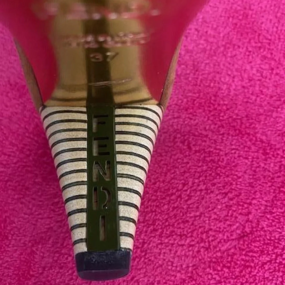 Fendi Multi Color Strappy Ankle Strap Heels Size 37